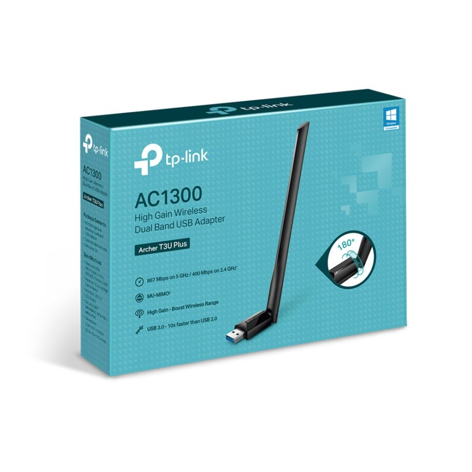 Tp-Link Archer T3U Plus AC1300 High Gain Wireless Dual Band USB Adapter Price in Dubai, UAE - Image 2