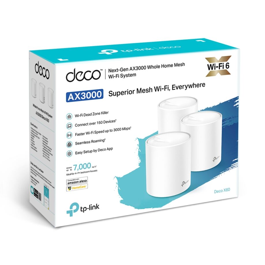 Tp-Link Deco X60 AX3000 Whole Home Mesh Wi-Fi 6 System (3 Pack) Price in Dubai, UAE - Image 3