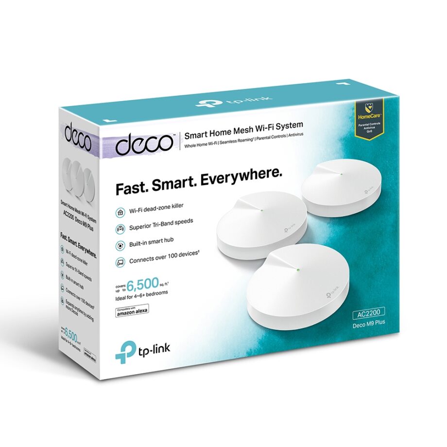 Tp-Link Deco M9 Plus AC2200 Smart Home Mesh Wi-Fi System (3 Pack) Price in Dubai, UAE - Image 4