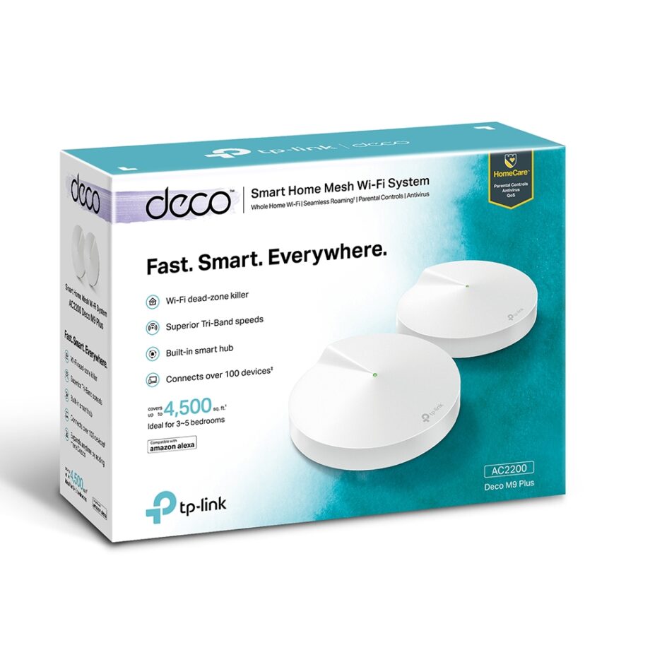 Tp-Link Deco M9 Plus AC2200 Smart Home Mesh Wi-Fi System (2 Pack) Price in Dubai, UAE - Image 2