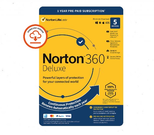 Norton 360 Deluxe 2022, Antivirus Software for 5 Devices and 1 Year subscription Price in Dubai, UAE
